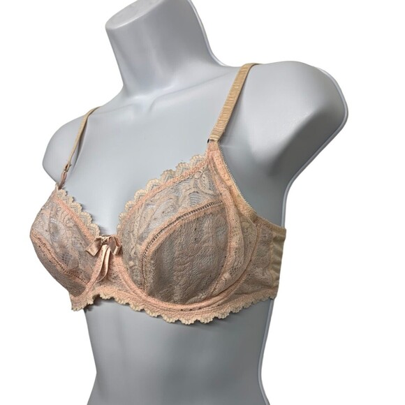 NWOT Pleasure State Women's size 34C Pink Lace Underwire Bra - Picture 3 of 6